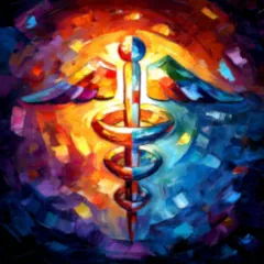 Portraying a question tarot reading with tarot cards and floating question marks