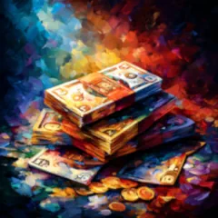 Portraying a question tarot reading with tarot cards and floating question marks