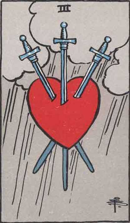 Three of Swords Tarot Card