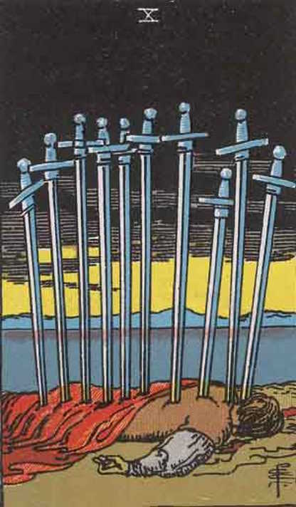 Ten of Swords Tarot Card